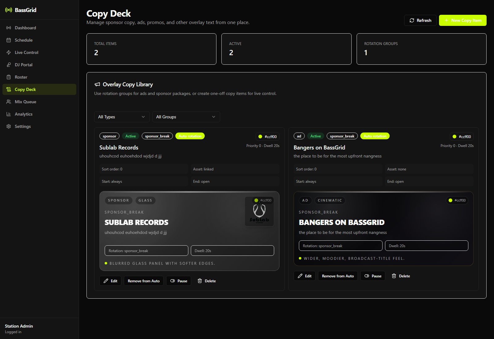 Content workflow screenshot